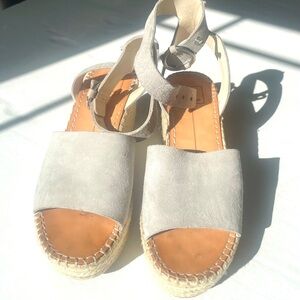 Dolce Vita Gray Lesly Espadrille Sandals with Ankle Straps